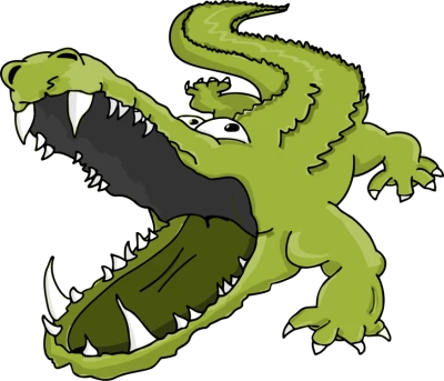 Open Mouth Cartoon Crocodile Transparent Background