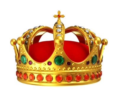 3D Golden Crown Jewels Free PNG