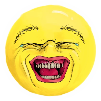 Yellow Laughing Face Emoji Transparent Background