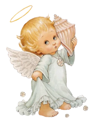 Vintage Angel Girl Shell Free PNG