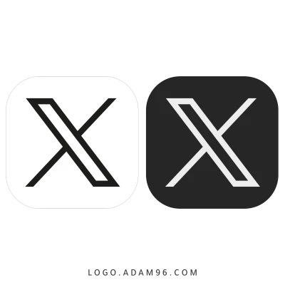 Twitter X Logo Black White Free PNG