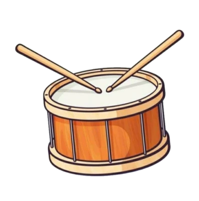 Snare Drum with Drumsticks Transparent Background