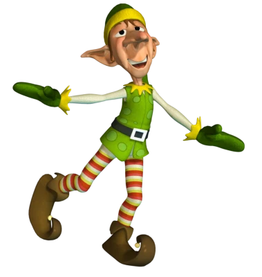 3D Christmas Elf Character Clipart