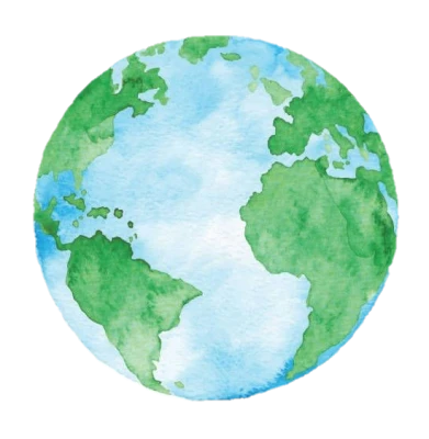 Watercolor Earth Globe Transparent Background