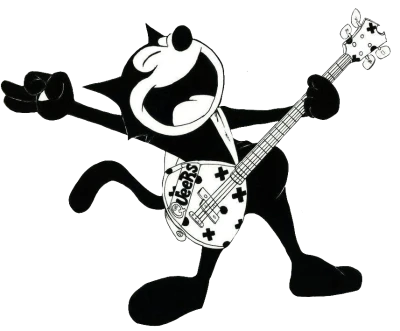 Felix the Cat Playing Guitar Clipart