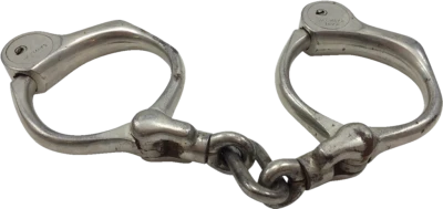 Vintage Metal Handcuffs Clipart