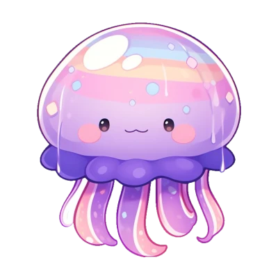 Cute Pastel Jellyfish Clipart
