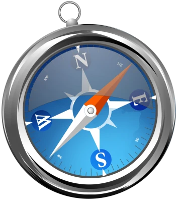 Silver Navigation Compass Clipart