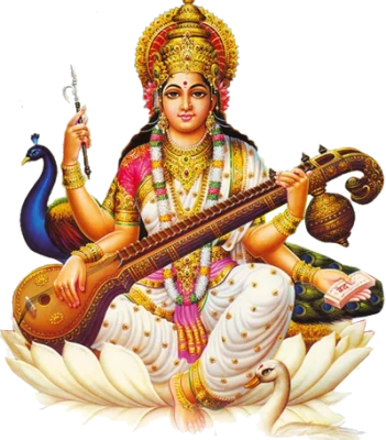 Hindu Goddess Saraswati PNG Image