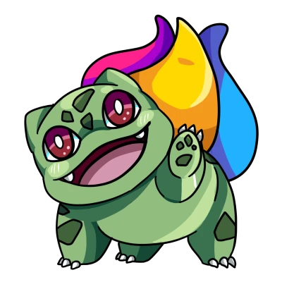 Bulbasaur Pokemon Pride Flag PNG Image