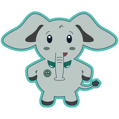 Cute Cartoon Baby Elephant Mascot Clipart