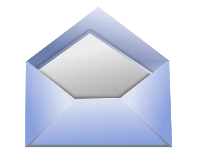 Open Blue Envelope With Blank Paper Clipart