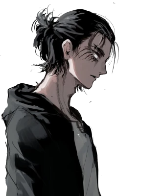 Anime Character Eren Yeager Sketch Art PNG Image