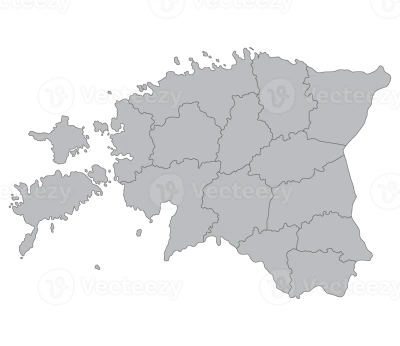 Estonia Country Map Outline With Regions Free PNG