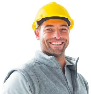Smiling Construction Worker Engineer In Yellow Hard Hat PNG Image