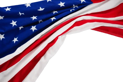 Waving American Flag Border Design Transparent Background