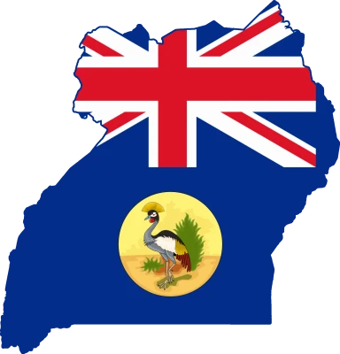 Uganda Country Map With National Flag PNG Image