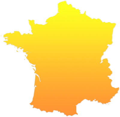 France Country Map Silhouette Orange Gradient Free PNG
