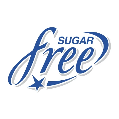 Blue Sugar Free Typography Badge Logo Clipart