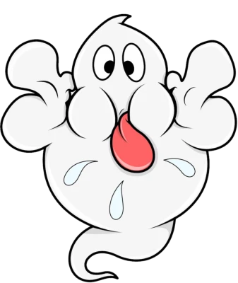Cute Cartoon Ghost Sticking Tongue Out Transparent Background