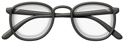 Black Round Wireframe Eyeglasses PNG Image
