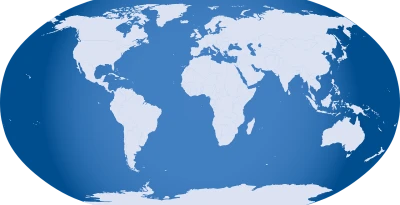 Blue World Map Silhouette Oval Projection Free PNG