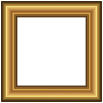 Square Golden Picture Frame PNG Image