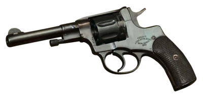 Antique Russian Revolver Gun PNG Image