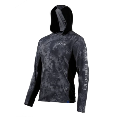 Black Camo Huk Fishing Hoodie Clipart