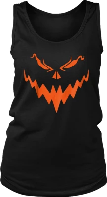 Jack O Lantern Scary Face Tank Top PNG Image