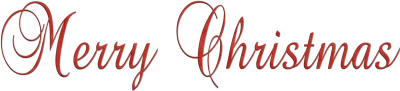 Red Merry Christmas Script Text Transparent Background