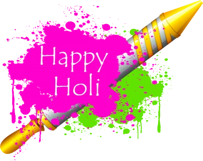 Happy Holi Pichkari And Colors Free PNG