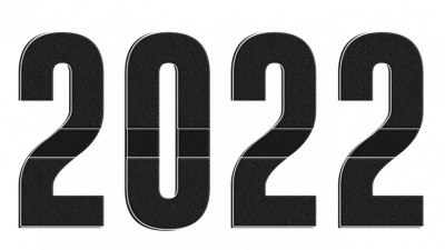 Black Textured 2022 Numbers PNG Image
