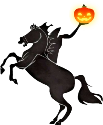 Headless Horseman With Glowing Pumpkin PNG Image