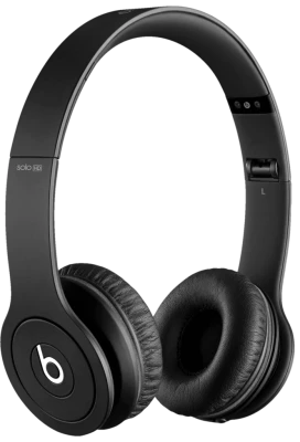 Black Beats Solo HD Headphones Transparent Background