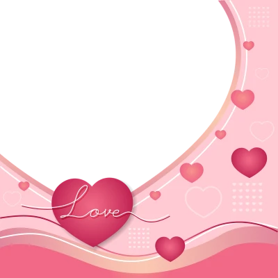 Pink Romantic Love Heart Frame Free PNG