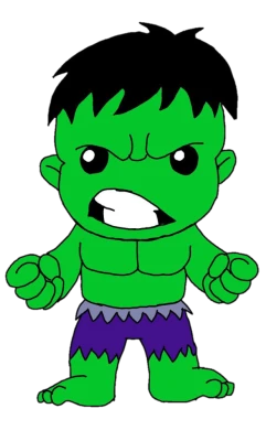 Cute Cartoon Chibi Hulk PNG Image