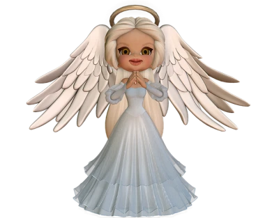 Cute 3D Angel Girl Doll PNG Image