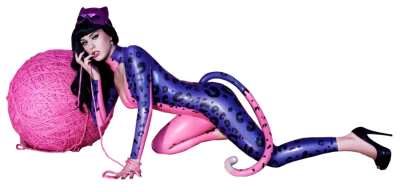 Katy Perry Purple Catsuit Yarn Transparent Background