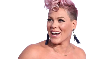 Singer Pink Smiling Portrait Free PNG