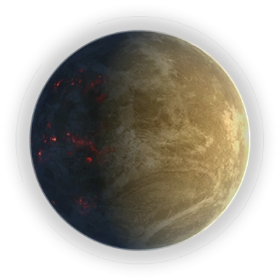 Sci-Fi Molten Lava Planet PNG Image