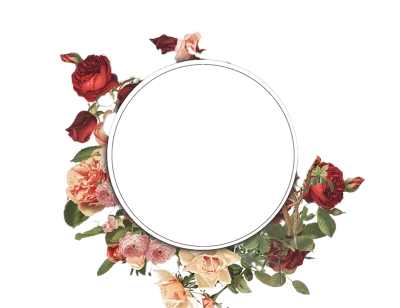 Vintage Rose Flower Wreath Frame Clipart