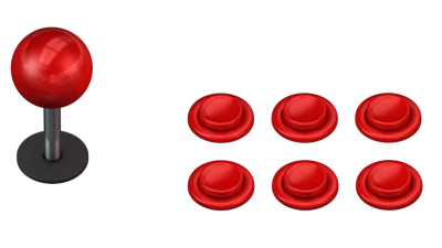 Arcade Joystick and Buttons PNG
