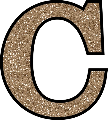 Letter C Golden Glitter Free PNG