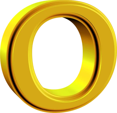 3D Golden Letter O Free PNG