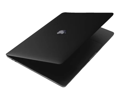 Sleek Black Apple Laptop PNG