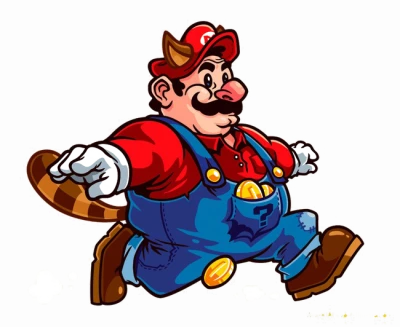 Tanooki Mario Running PNG