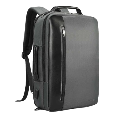 Grey Business Laptop Backpack Side View Free PNG