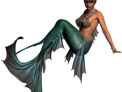 3D Green Tail Mermaid Fantasy Clipart
