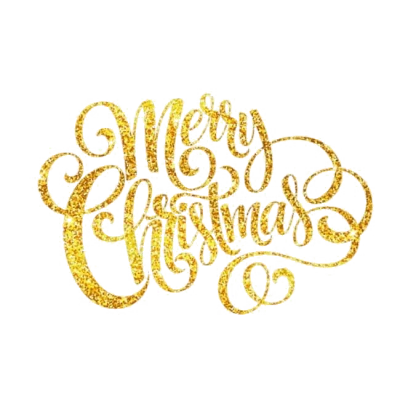 Gold Glitter Merry Christmas Typography Free PNG